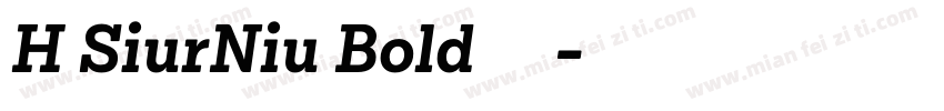 H SiurNiu Bold 粗体字体转换